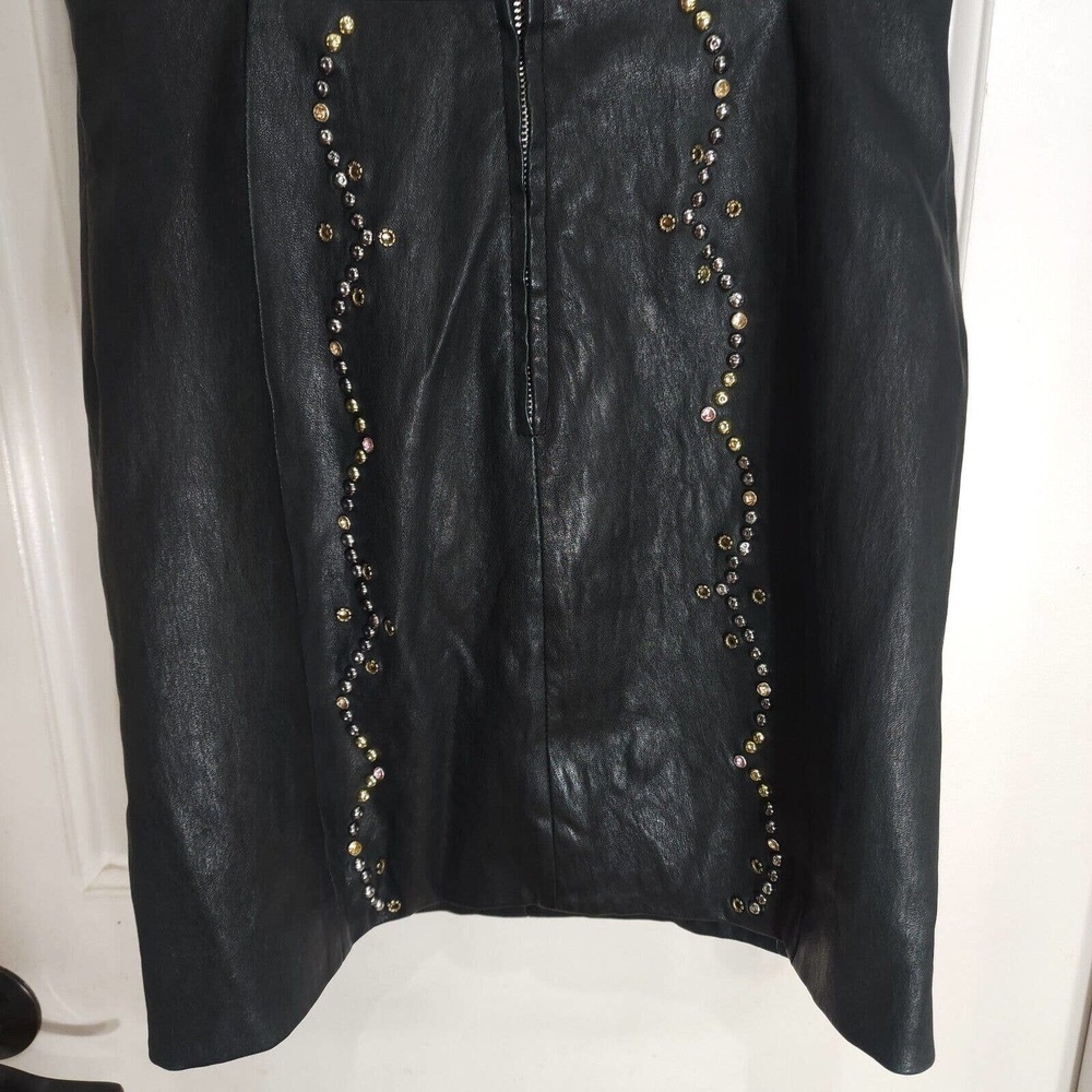 Isabel Marant Womens Dress Diana Black Lamb Leather Studded Strapless Mini Y2K 8 - Picture 7 of 12